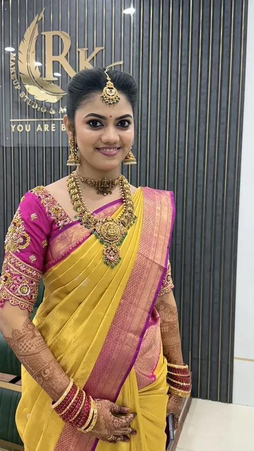 Bridal makeup gallery by best makeup artist in Tirupati - RK Makeup Studio slide 3
