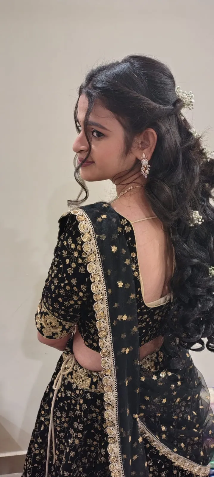 Elegant Lehenga Styling by best makeup studio in Tirupati RK Makeup Studio