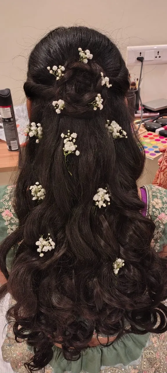 Delicate Hair Flowers by best makeup studio in Tirupati RK Makeup Studio